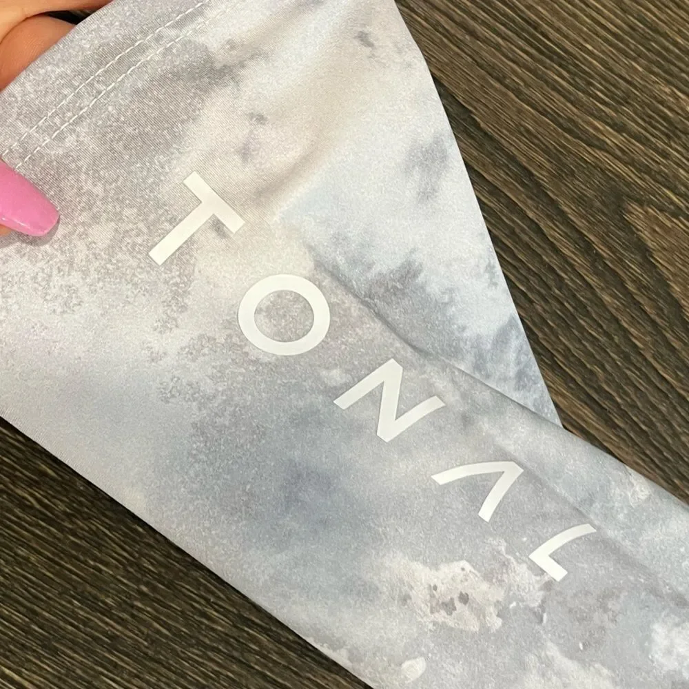 NWT Onzie Tonal High Rise Leggings Gray Tie Dye Marble Size 1XL